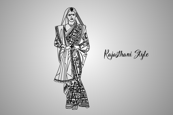 Rajasthani-Style saree draping style